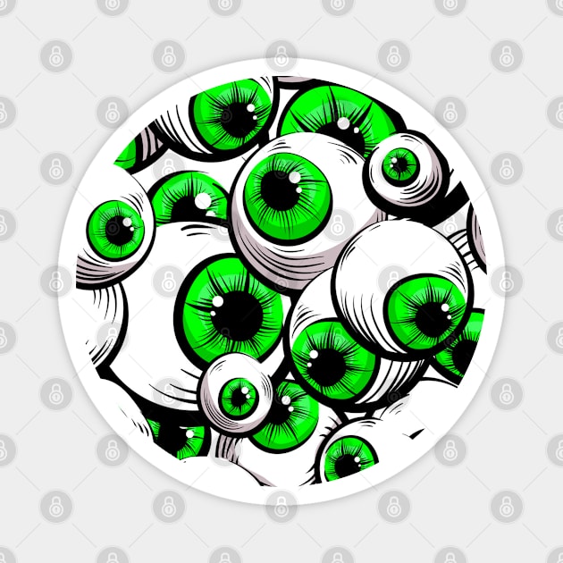 Green eyes Halloween witch Magnet by igzine